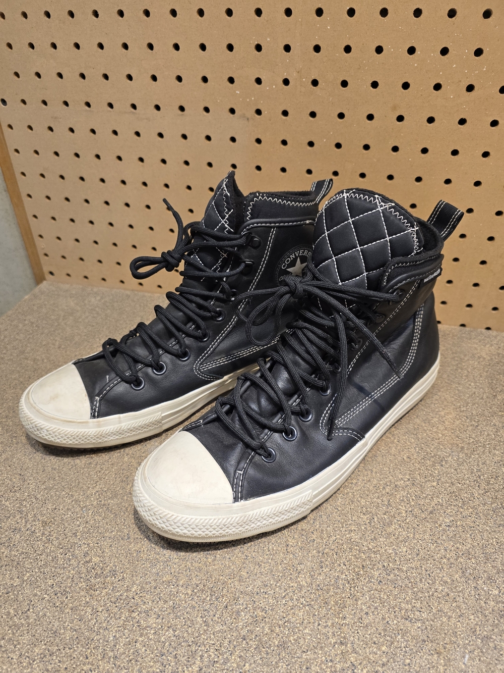 Converse Black High-Top Leather Sneakers Waterproof